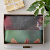 Red Sunflower Green Background Tissuepapier (Geschenk)