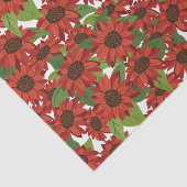Red Sunflower Patroon Tissuepapier (Detail)