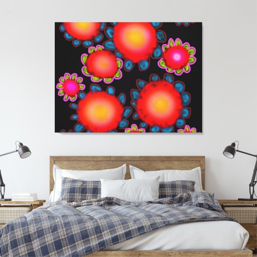 Red Sunflowers  Canvas Afdruk (Insitu (Slaapkamer))