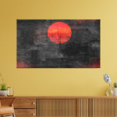 Red Sunset Abstract schilderen #3 Canvas Afdruk (Insitu (Woonkamer))