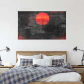 Red Sunset Abstract schilderen #3 Canvas Afdruk (Insitu (Slaapkamer))