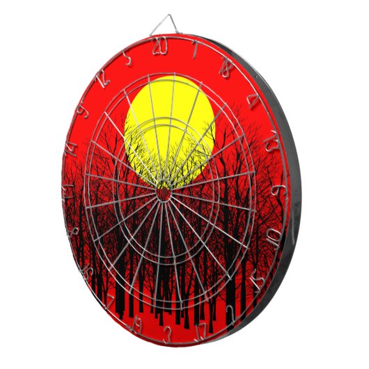 Red Sunset Dartbord (Voorkant Rechts)