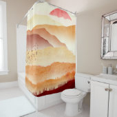 Red Sunset Douchegordijn (In situ)