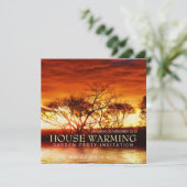 Red Sunset House Garden Party Invitation (Debout devant)