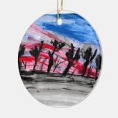 Red Sunset Keramisch Ornament (Links)