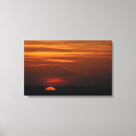 Red Sunset over het Midwesten Canvas Afdruk