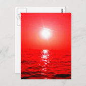 Red Sunset Seascape Briefkaart (Voorkant / Achterkant)