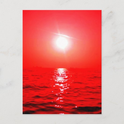 Red Sunset Seascape Briefkaart (Voorkant)