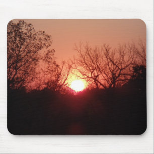 Red Sunset Silhouette Muismat