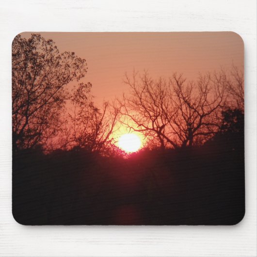 Red Sunset Silhouette Muismat (Voorkant)