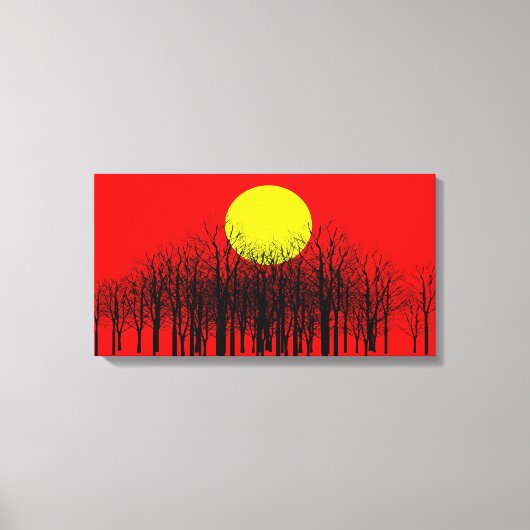 Red Sunset Wrapped Canvas Afdruk (Voorkant)