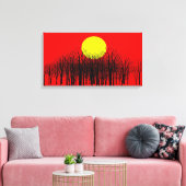 Red Sunset Wrapped Canvas Afdruk (Insitu (Woonkamer))