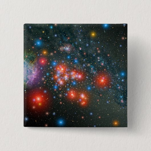 Red Super Giant Cluster Vierkante Button 5,1 Cm (Voorkant)