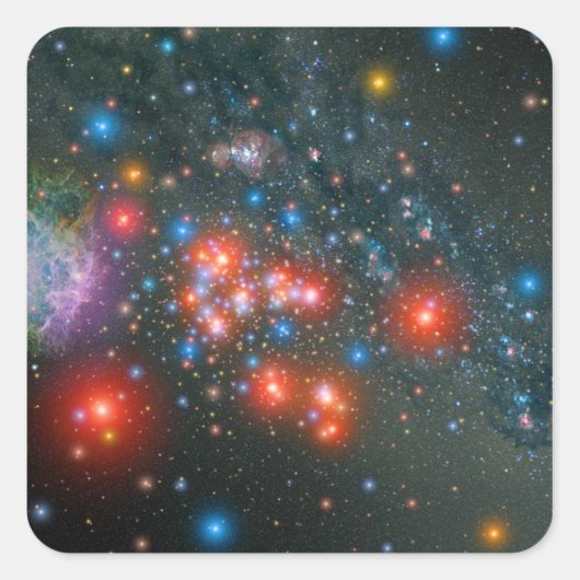 Red Super Giant Cluster Vierkante Sticker (Voorkant)