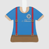 Red Suspenders - Aangepaste brandweerman Ornament (achterkant)