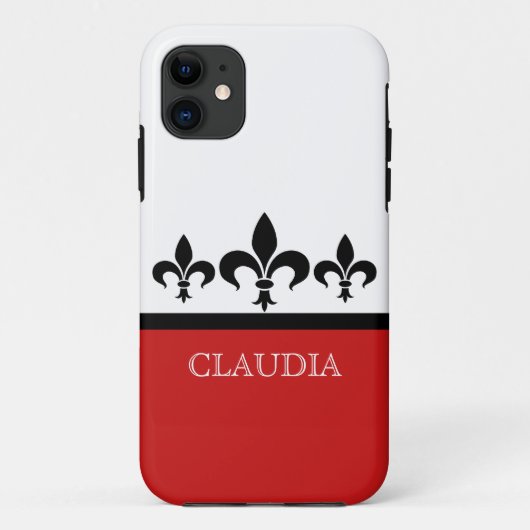 Red Swanky Fleur De Lis BT iPhone 5 Coque (Dos)