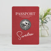 Red Sweden Passport Bewaar de datum Save The Date (Staand voorkant)