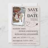 Red Sweden Passport Bewaar de datum Save The Date (Achterkant)