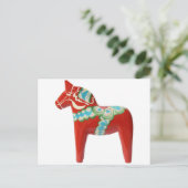 Red Swedish Dala Horse Briefkaart (Staand voorkant)