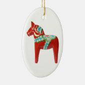 Red Swedish Dala Horse Keramisch Ornament (Rechts)