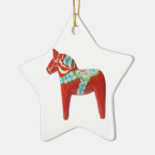 Red Swedish Dala Horse Keramisch Ornament (Links)