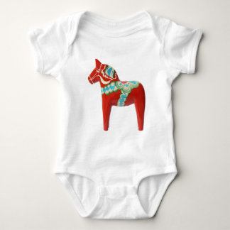 Red Swedish Dala Horse Romper