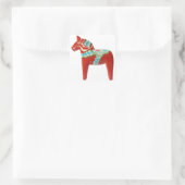 Red Swedish Dala Horse Vierkante Sticker (Tas)
