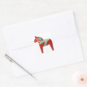 Red Swedish Dala Horse Vierkante Sticker (Envelop)