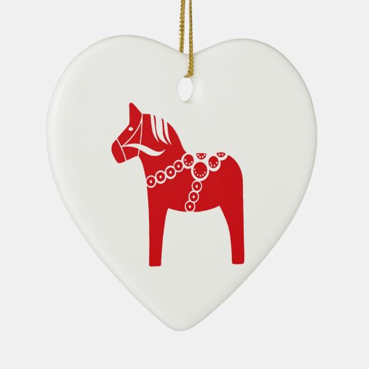 Red Swedish Horse Art Keramisch Ornament (Rechts)