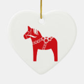 Red Swedish Horse Art Keramisch Ornament (Achterkant)