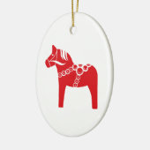 Red Swedish Horse Art Keramisch Ornament (Links)