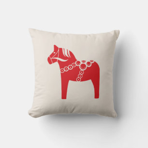 Red Swedish Horse Scandinavian Art Holiday Kussen
