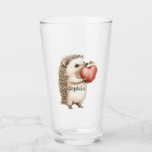 Red Sweet Heart Hedgehog Glas (Voorkant)