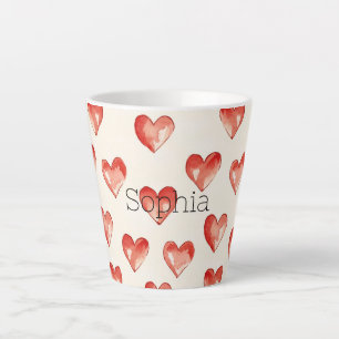 Red Sweet Hearts Valentijnsdag Latte Mok