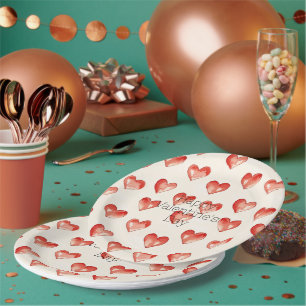 Red Sweet Hearts Valentijnsdag Papieren Bordje