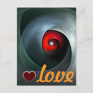Red Swirl Artistic Modern Abstracte kunst Patroon  Briefkaart