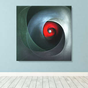 Red Swirl Artistic Modern Abstracte kunst Patroon  Canvas Afdruk