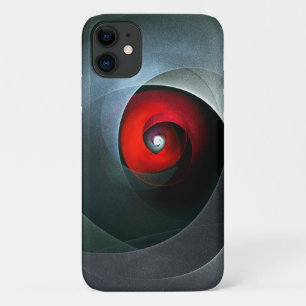Red Swirl Artistic Modern Abstracte kunst Patroon iPhone 11 Hoesje