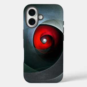 Red Swirl Artistic Modern Abstracte kunst Patroon iPhone 16 Hoesje