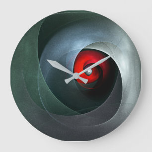 Red Swirl Artistic Modern Abstracte kunst Patroon  Grote Klok