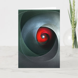 Red Swirl Artistic Modern Abstracte kunst Patroon Kaart