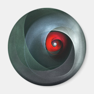 Red Swirl Artistic Modern Abstracte kunst Patroon Magneet