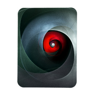 Red Swirl Artistic Modern Abstracte kunst Patroon Magneet