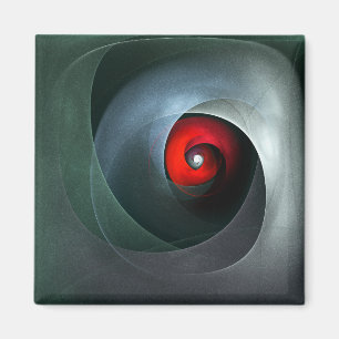 Red Swirl Artistic Modern Abstracte kunst Patroon  Magneet