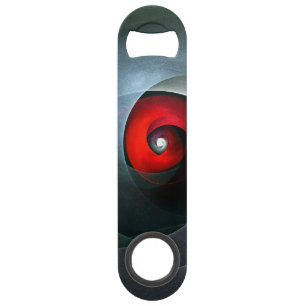 Red Swirl Artistic Modern Abstracte kunst Patroon Speed Flessenopener