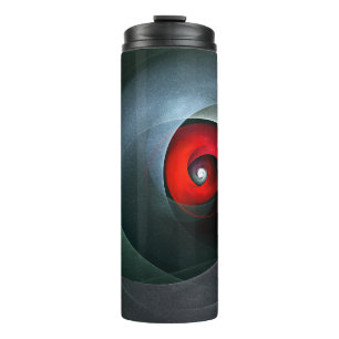 Red Swirl Artistic Modern Abstracte kunst Patroon Thermosbeker