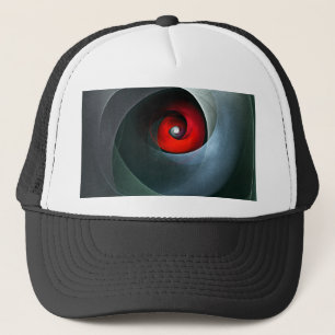 Red Swirl Artistic Modern Abstracte kunst Patroon Trucker Pet