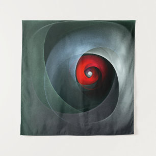 Red Swirl Artistic Modern Abstracte kunst Patroon  Wandkleed