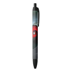 Red Swirl Artistic Modern Abstracte kunst Patroon Zwarte Inkt Pen
