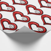 Red Swirl Heart Cadeaupapier (Hoek)